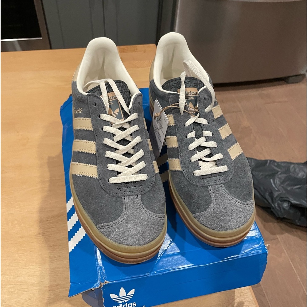 Adidas Gazelle Bold Grey/Magic Beige Size 9